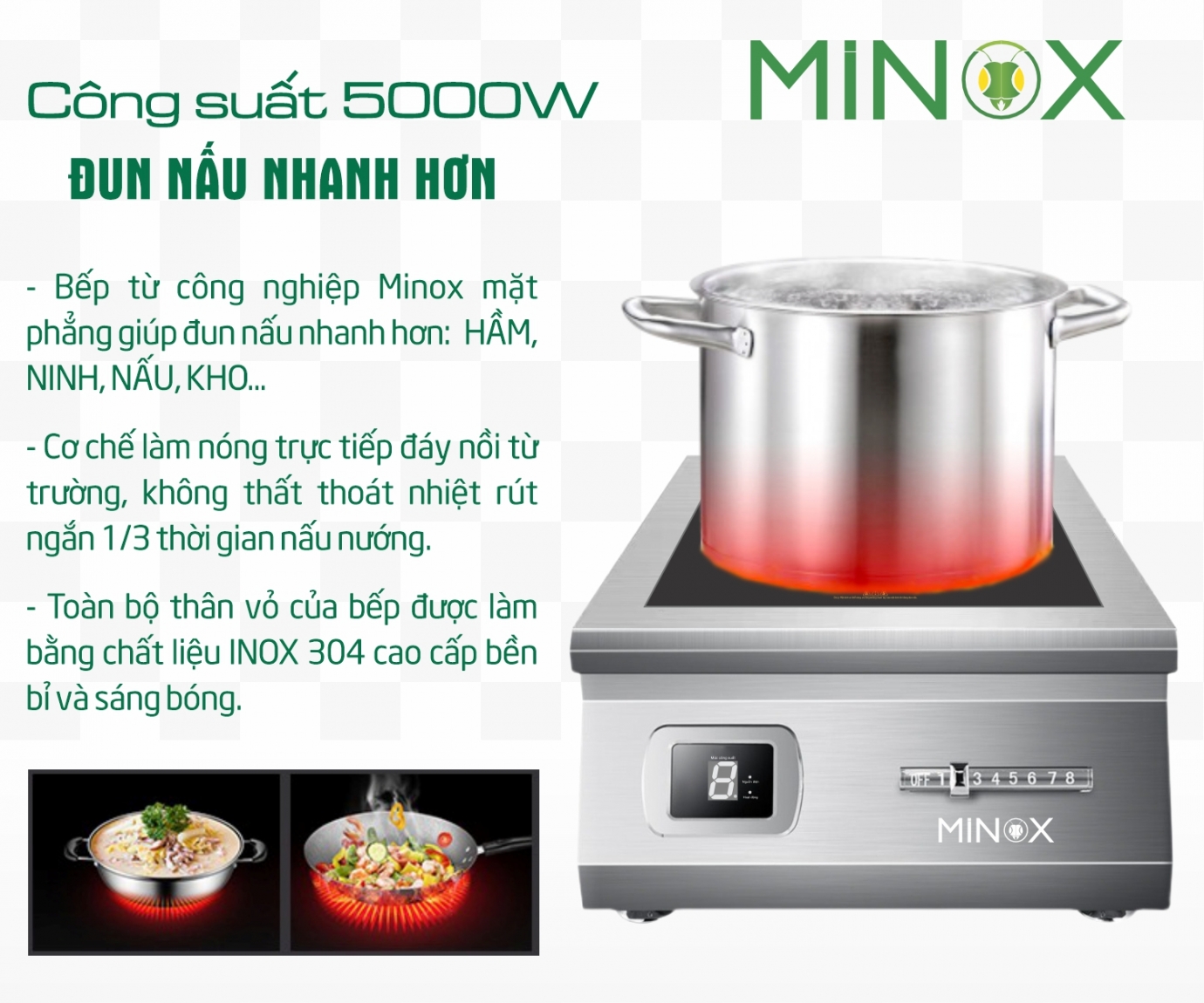 Bếp từ 5kw công nghiệp